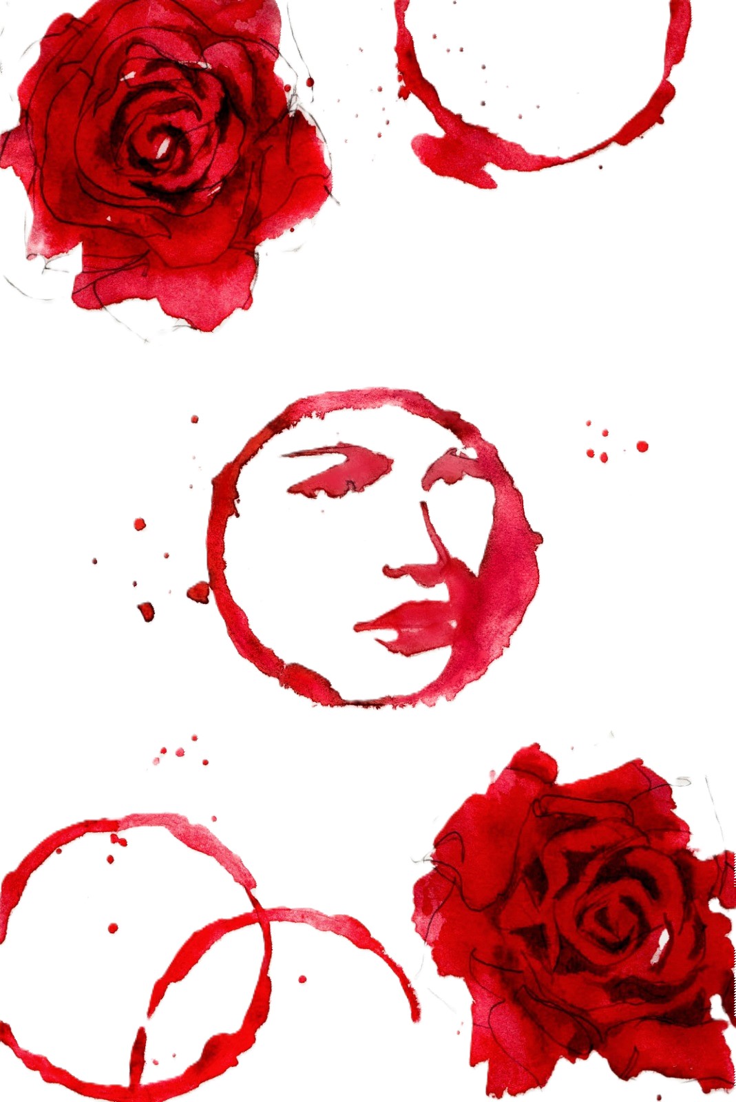 Watercolor study of roses